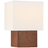 Pari Petite Square Table Lamp in Autumn Copper with Linen Shade