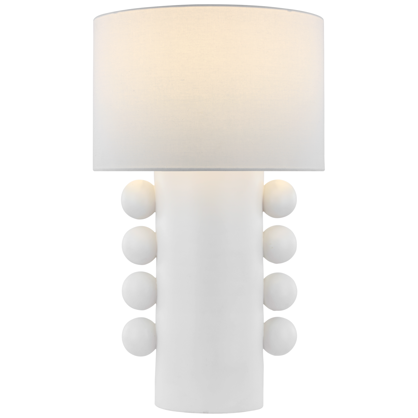 Tiglia Tall Table Lamp in Plaster White with Linen Shade