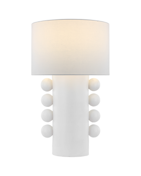 Tiglia Tall Table Lamp in Plaster White with Linen Shade