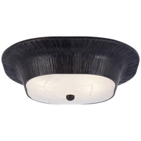 Utopia Round Flush Mount in Aged Iron with Fractured Glass