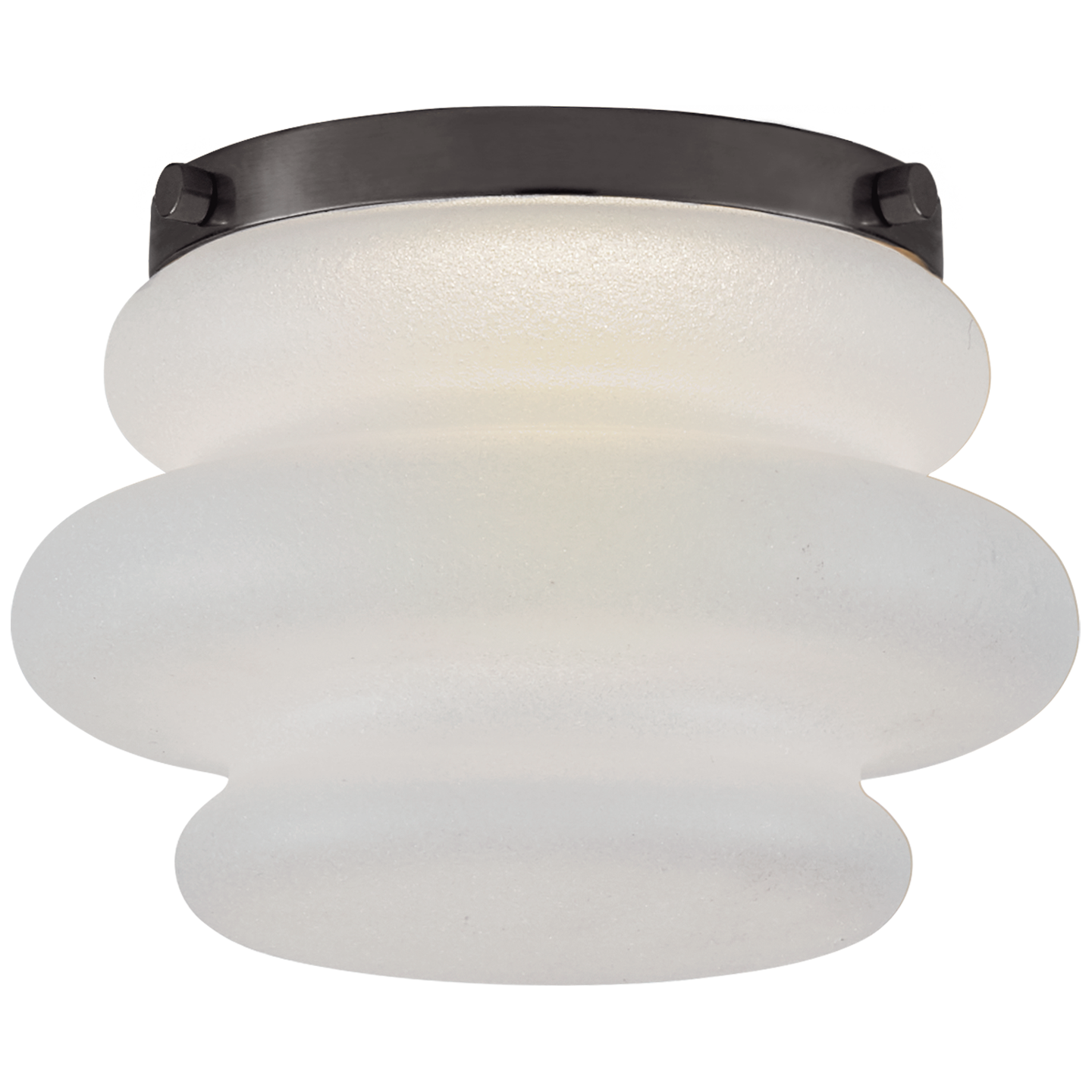 Tableau 6" Solitaire Flush Mount in Bronze with Volcanic Glass