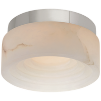 Otto 5" Solitaire Flush Mount in Polished Nickel with Alabaster