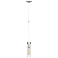 Liaison Short Pendant in Polished Nickel with Clear Glass