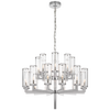 Liaison Double Tier Chandelier in Polished Nickel with Clear Glass