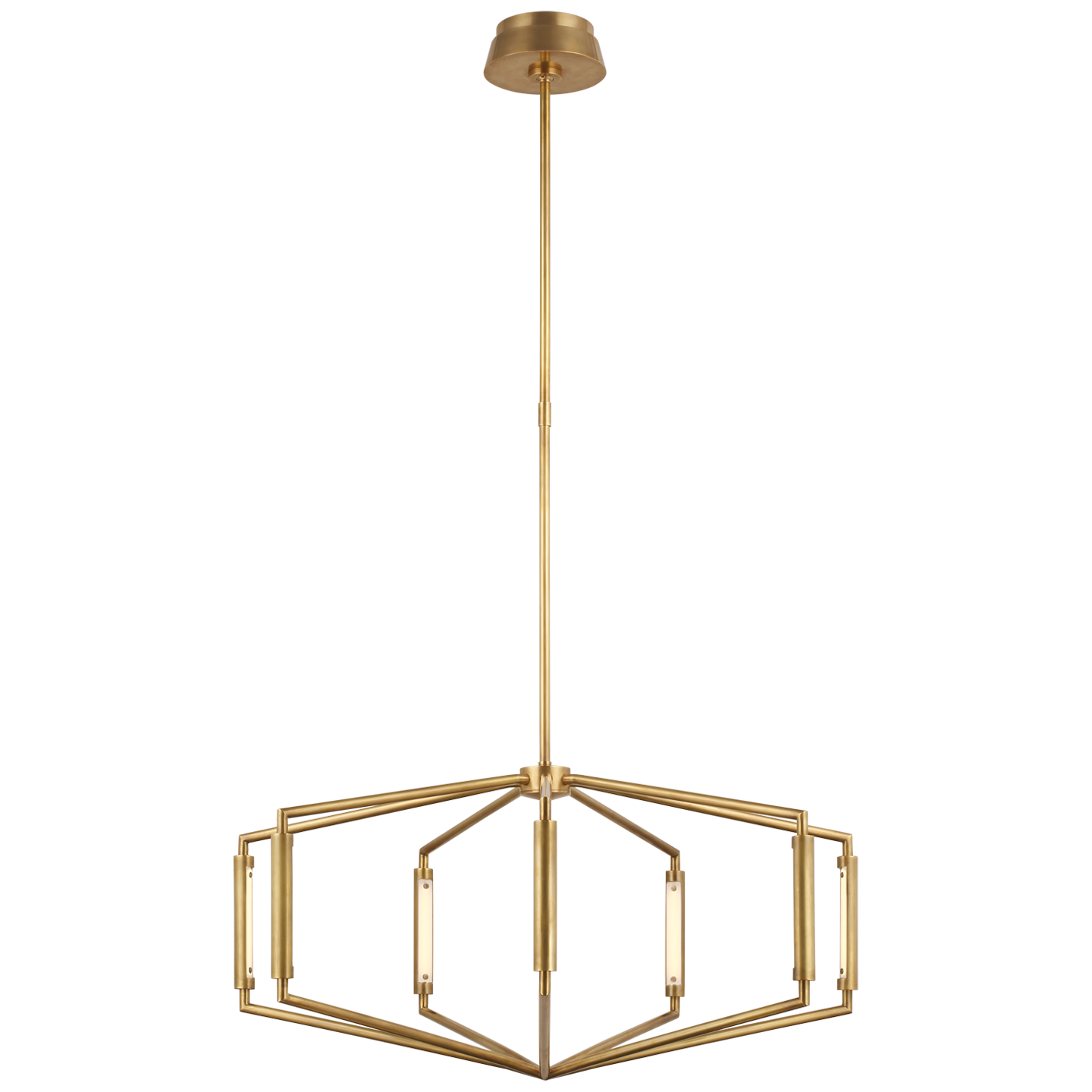 Appareil 30" Low Profile Chandelier in Antique-Burnished Brass