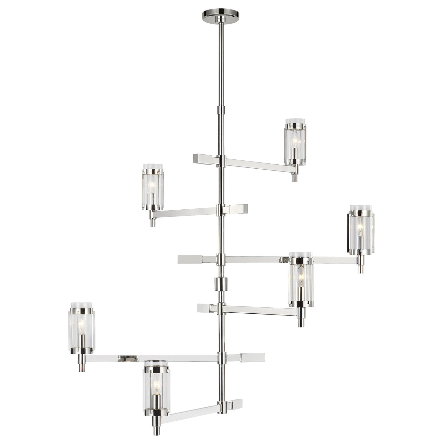 Flynn Tall Chandelier Polished Nickel