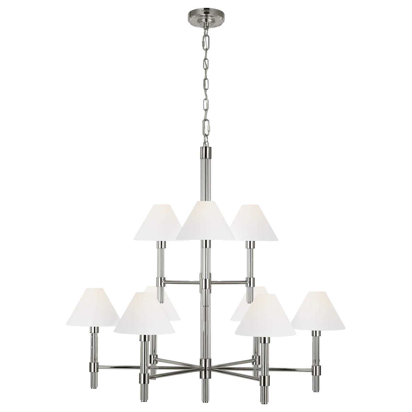 Robert Large Chandelier Polished Nickel