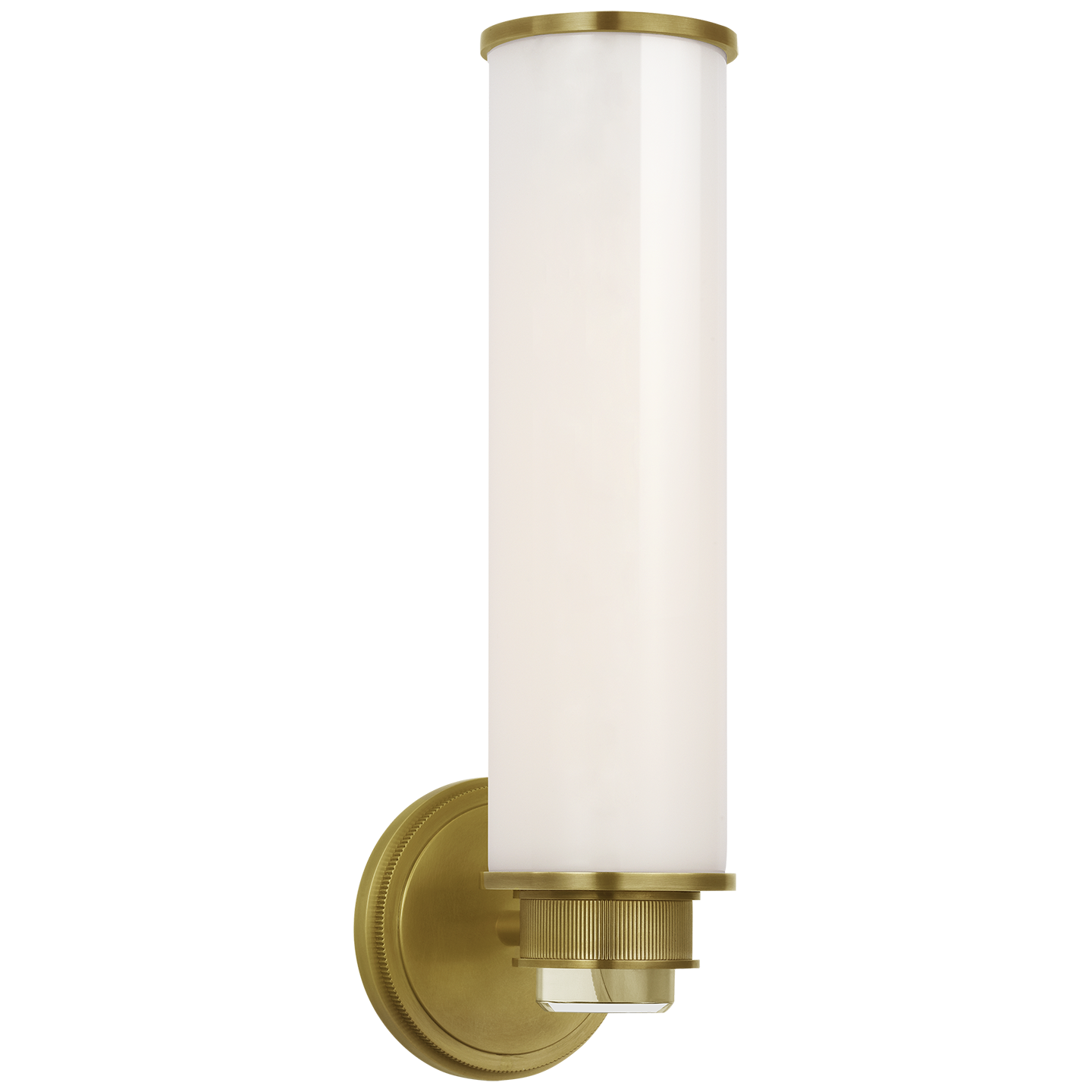 Percy 14" Single Bath Sconce in Soft Brass with White Glass 220V