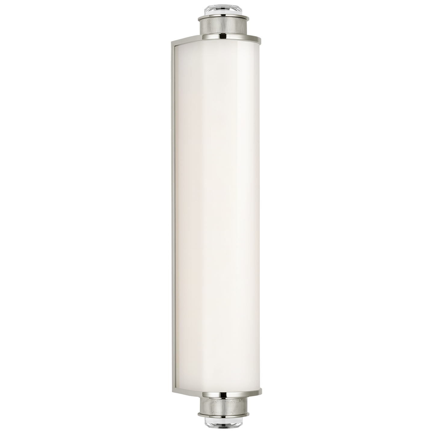Percy 21" Linear Bath Sconce in Polished Nickel with White Glass 220V