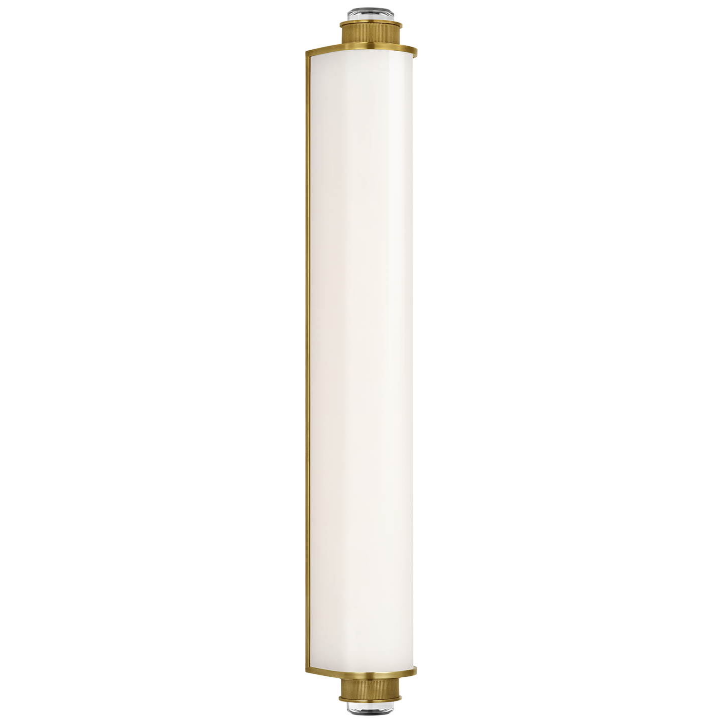 Percy 29" Linear Bath Sconce in Soft Brass with White Glass