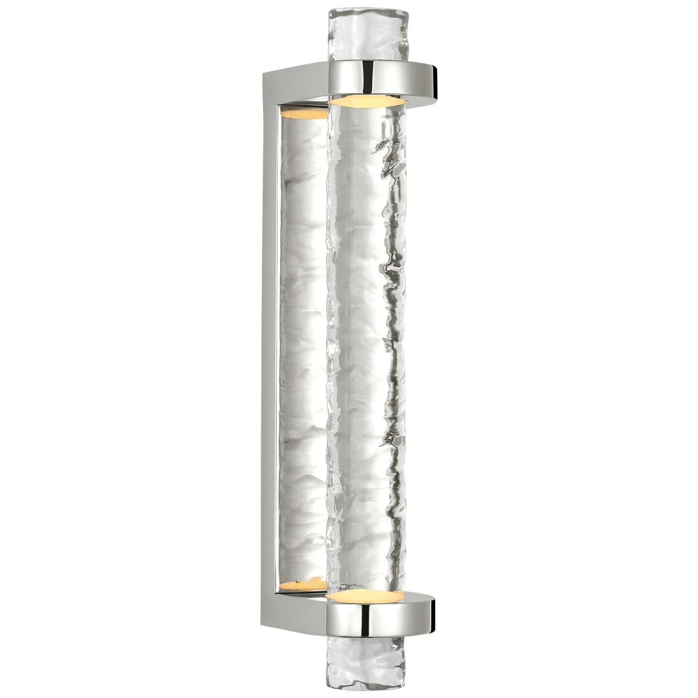 Theron 15" Linear Bath Sconce in Polished Nickel and Clear Wavy Glass