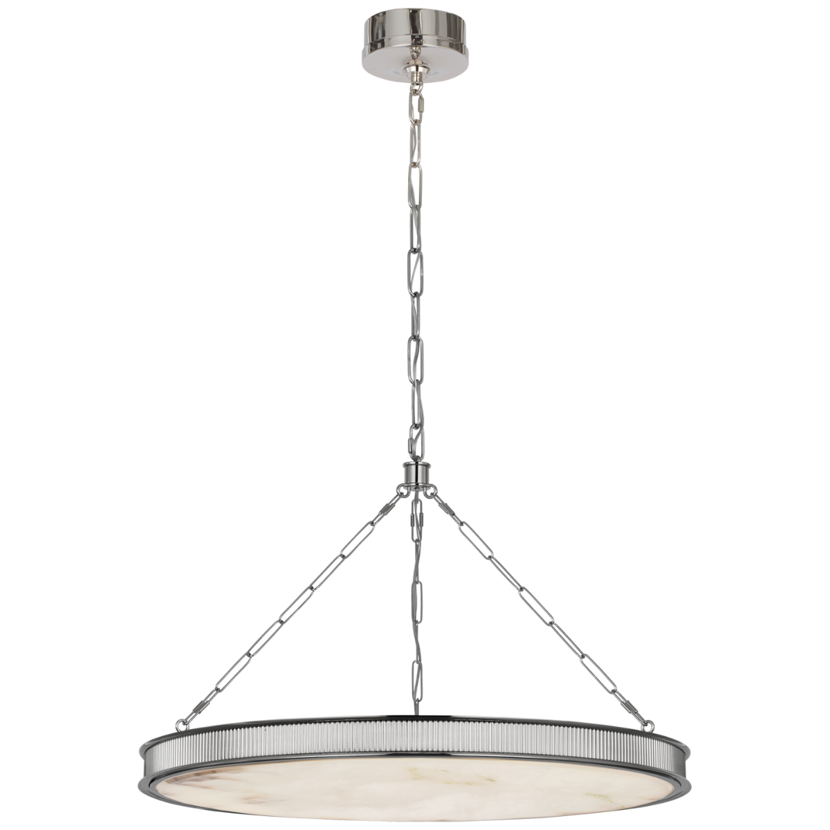 Matthew 30" Chandelier in Polished Nickel with Alabaster