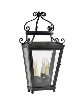 Lafayette Medium 1/2 Wall Lantern in French Rust with Clear Glass