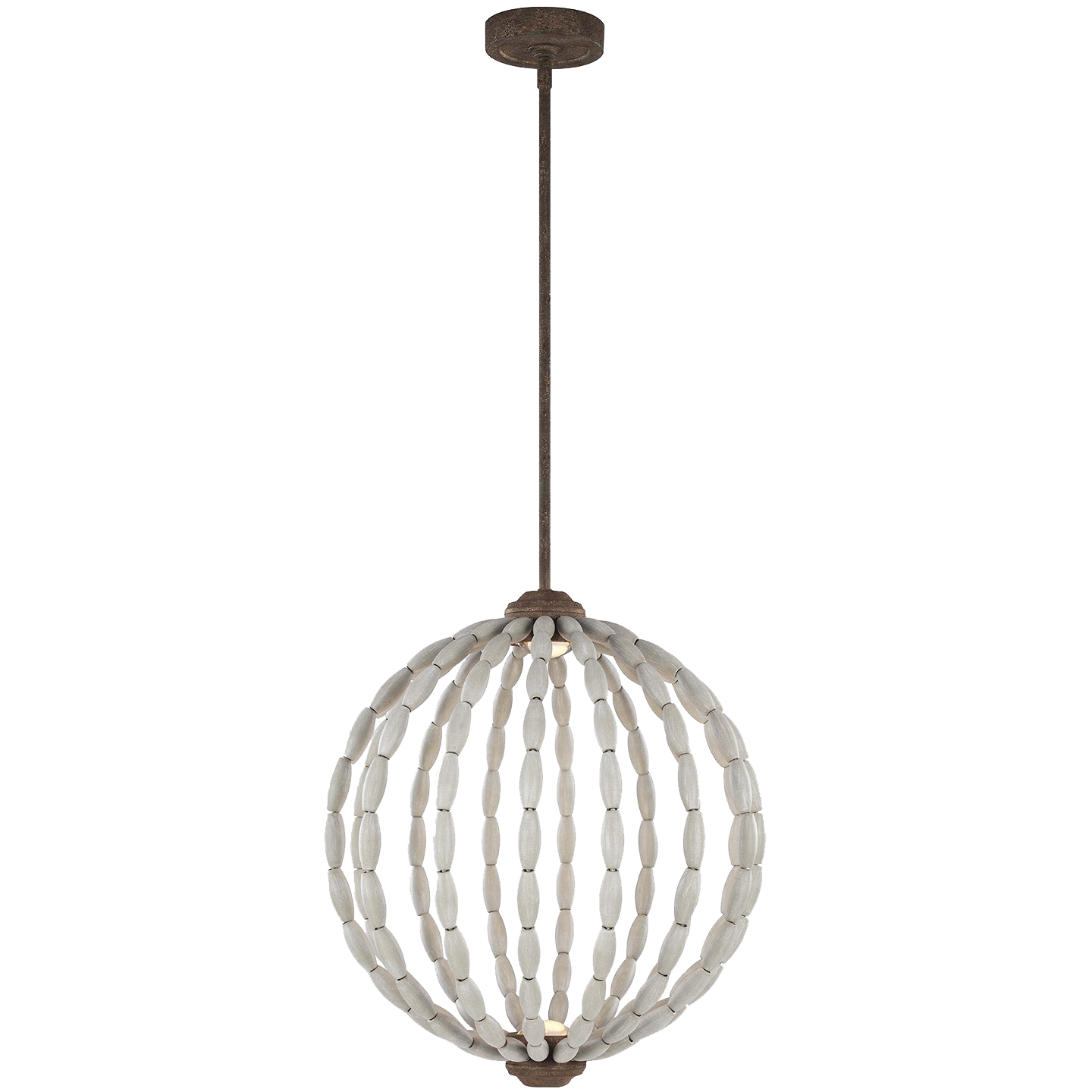 Orren Medium LED Chandelier Driftwood Grey / Weathered Iron Bulbs Inc