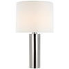 Sylvie Medium Table Lamp in Polished Nickel with Linen Shade