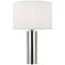 Sylvie Medium Table Lamp in Polished Nickel with Silk Pleat Shade