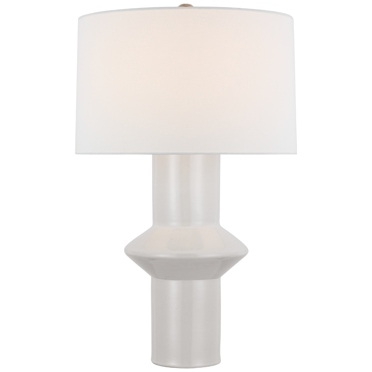 Maxime Medium Table Lamp in New White with Linen Shade Open Box