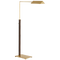 Copse Medium Pharmacy Floor Lamp in Antique Brass and Dark Walnut
