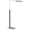 Copse Medium Pharmacy Floor Lamp in Polished Nickel and Walnut