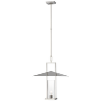 Amity 18" Lantern in Polished Nickel with Clear Glass
