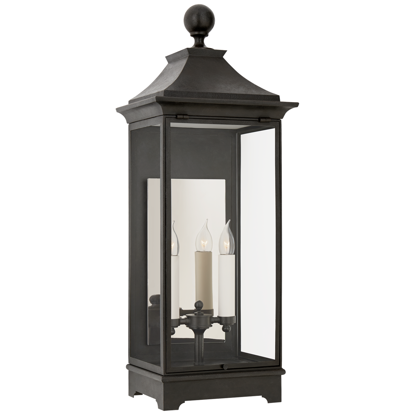 Rosedale Medium 3/4 Wall Lantern in French Rust with Clear Glass
