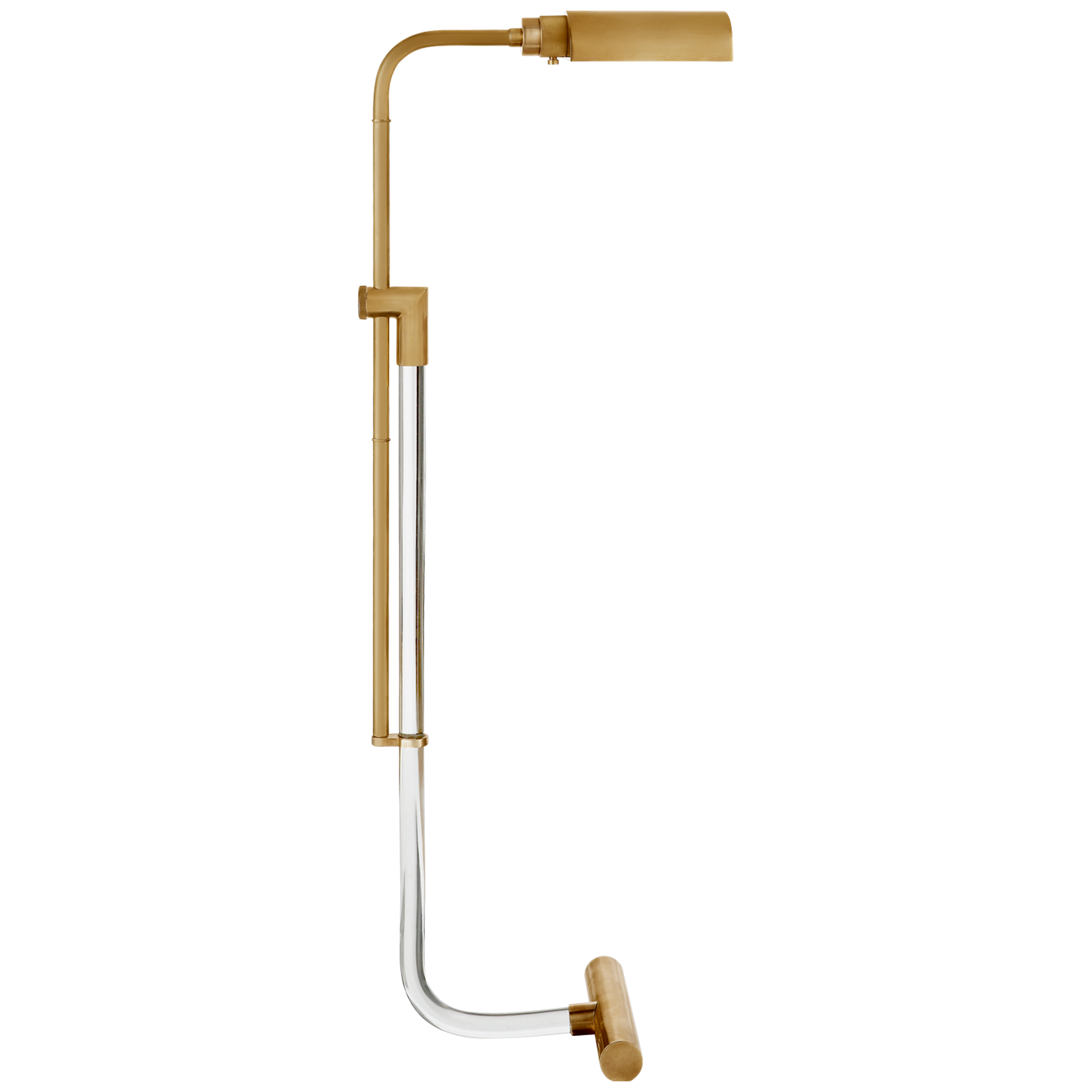 Warner Pharmacy Floor Lamp in Crystal and Natural Brass