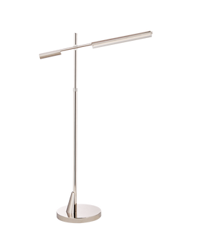 Daley Adjustable Floor Lamp in Polished Nickel with Clear Acrylic