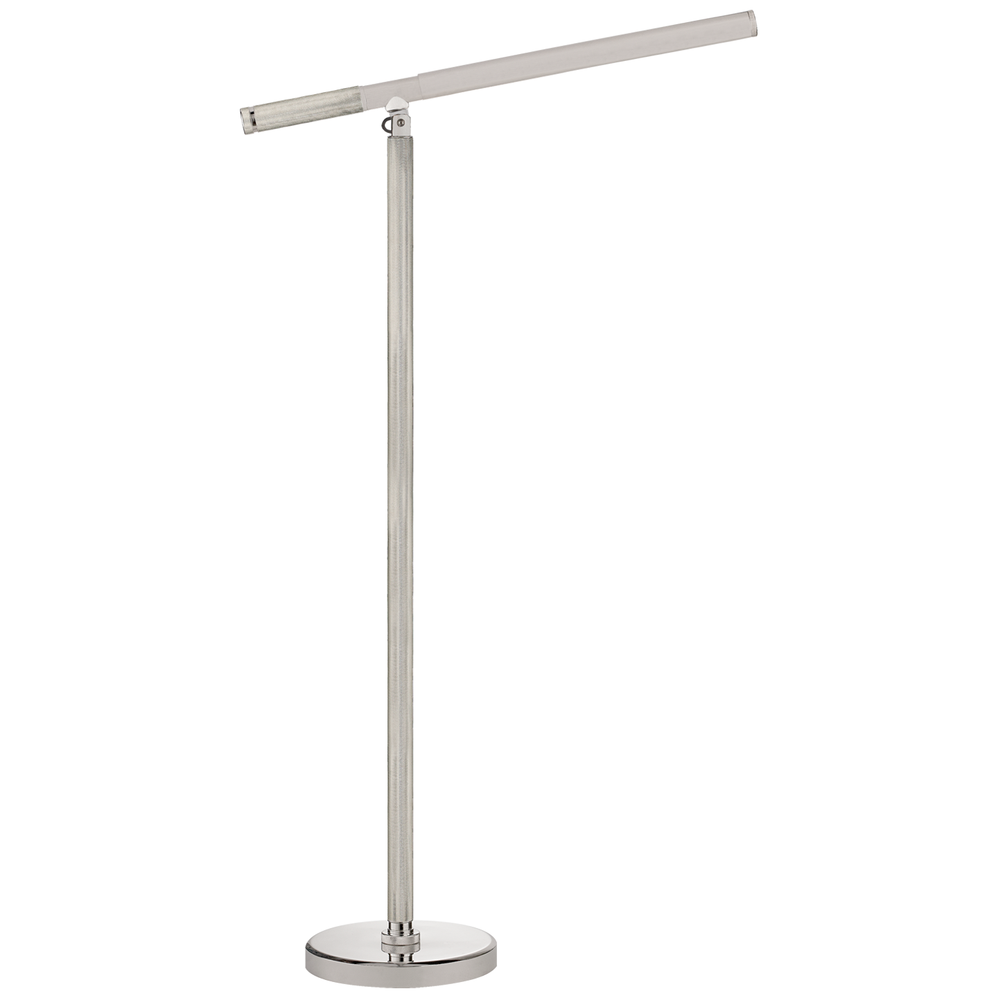 Barrett Knurled Boom Arm Floor Light in Polished Nickel