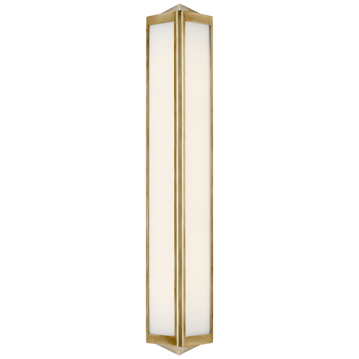 Geneva Medium Sconce in Natural Brass with White Glass