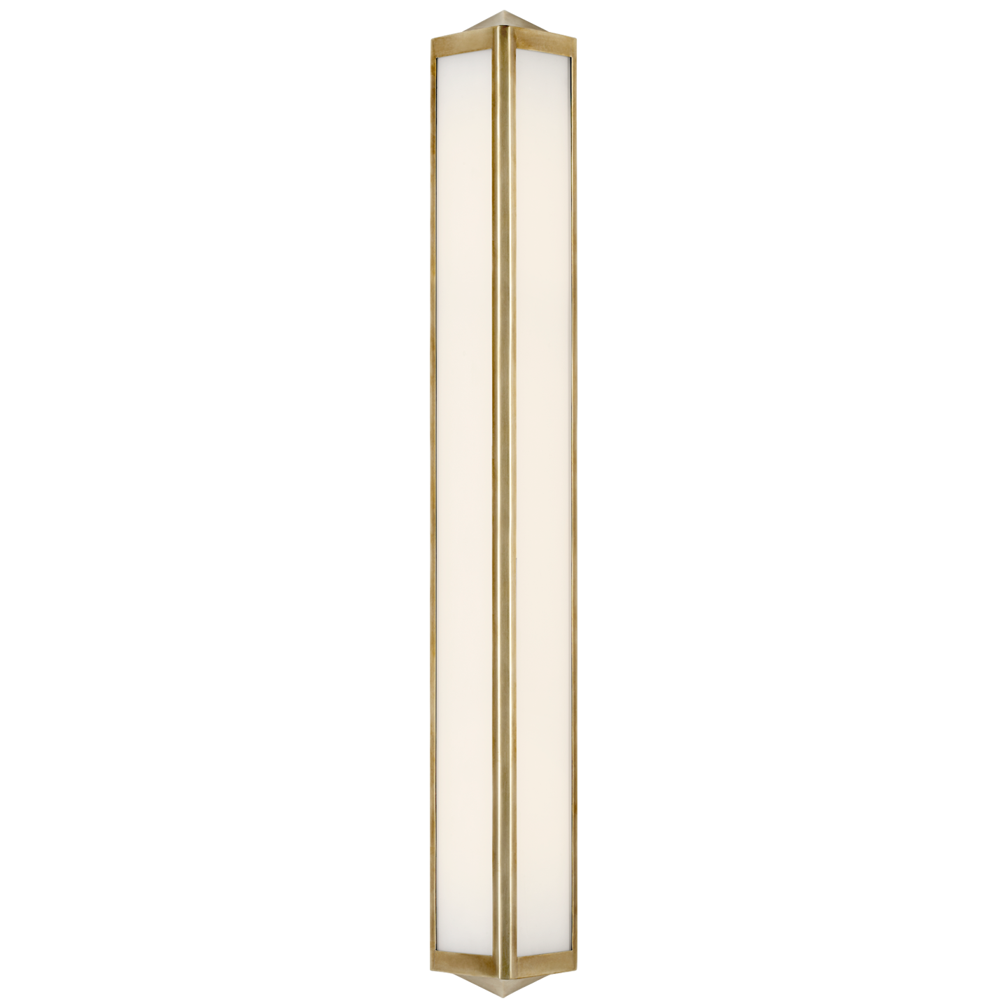 Geneva Large Sconce in Natural Brass with White Glass