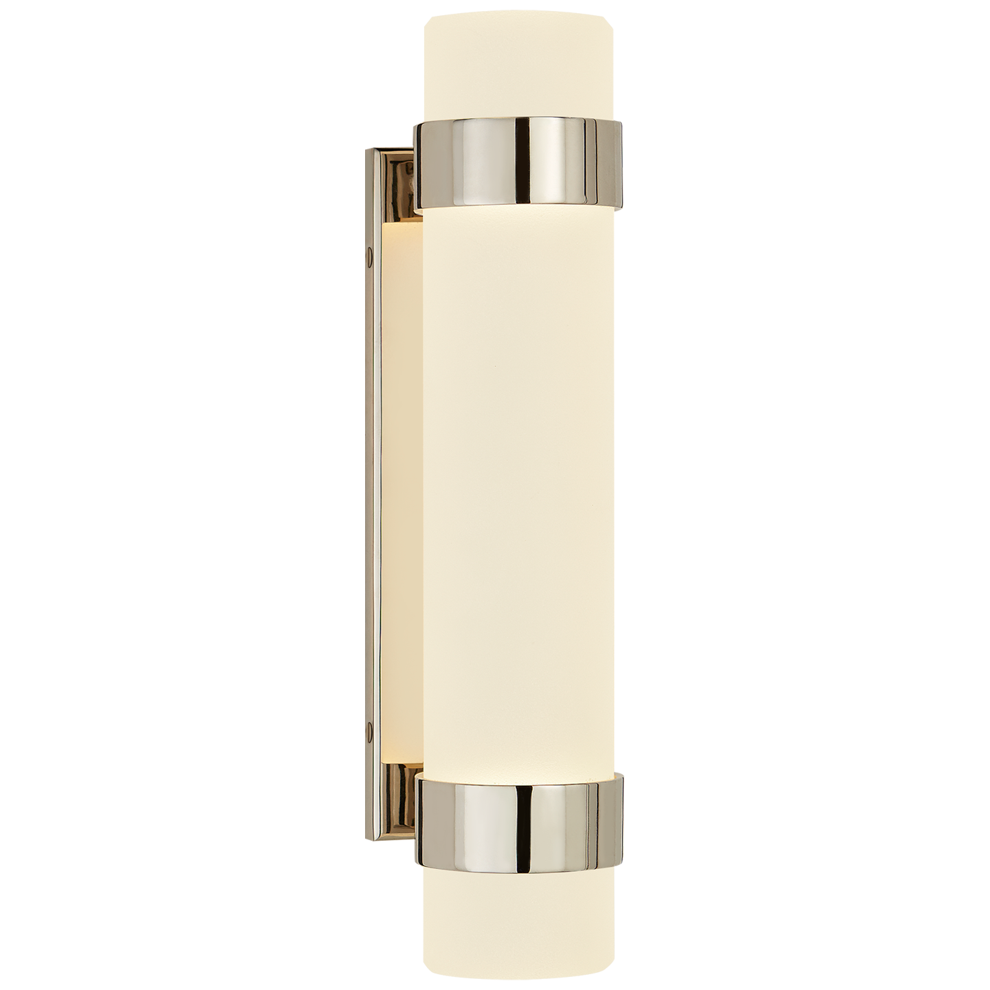 Barton Small Bath Sconce in Polished Nickel with Etched Crystal