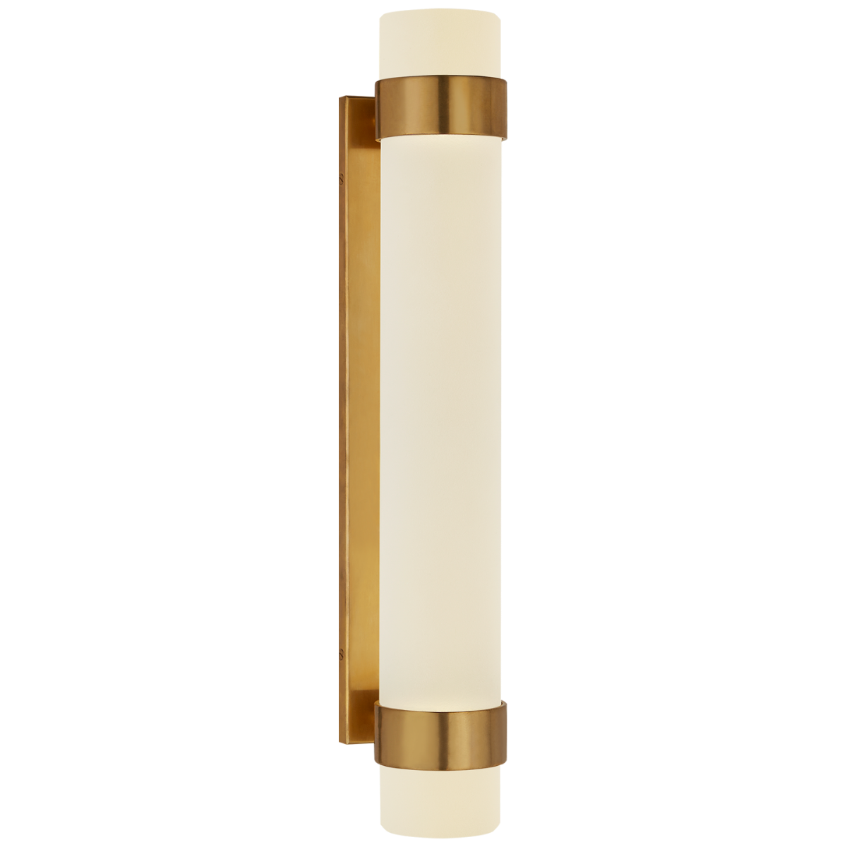 Barton Medium Bath Sconce in Natural Brass with Etched Crystal