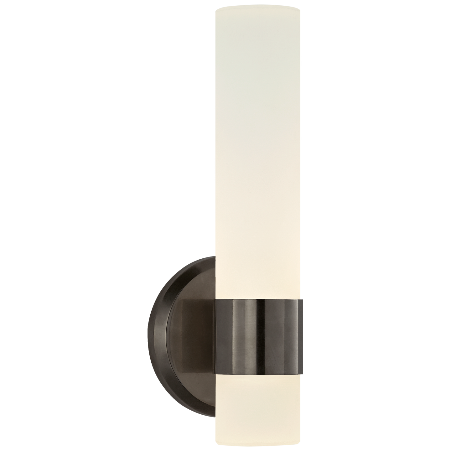 Barton Single Arm Sconce in Bronze with Etched Crystal