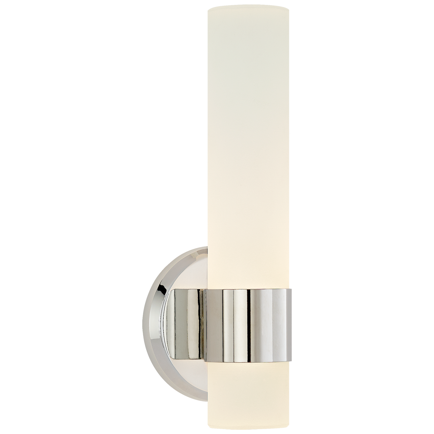 Barton Single Arm Sconce in Polished Nickel with Etched Crystal