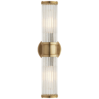 Allen Double Light Sconce in Natural Brass and Glass Rods