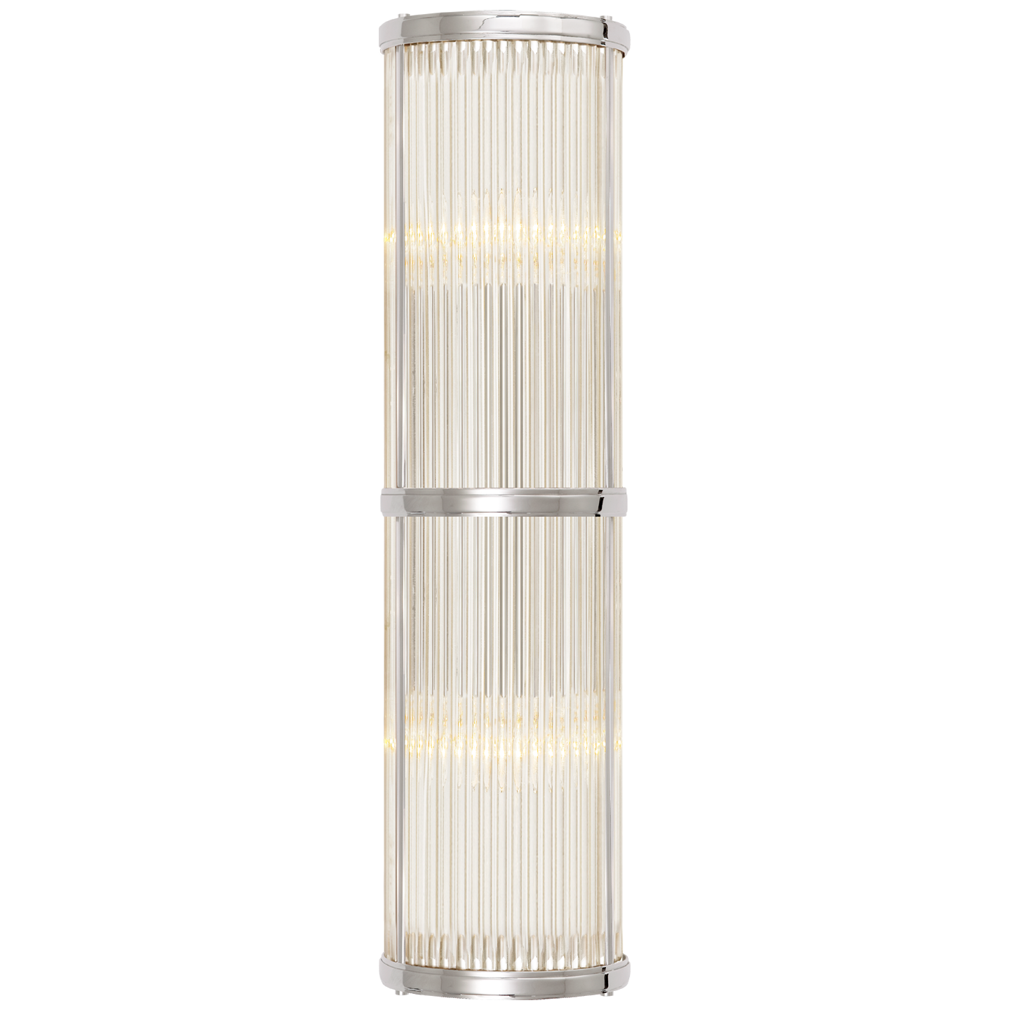 Allen Medium Linear Sconce in Polished Nickel and Glass Rods