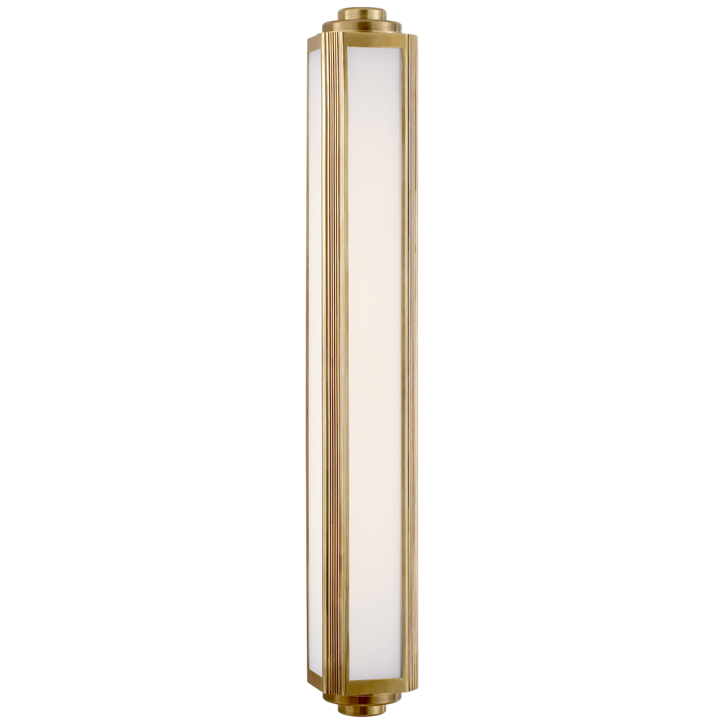 Keating Large Sconce in Natural Brass with White Glass
