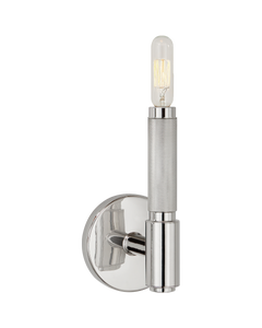 Barrett Small Single Knurled Sconce in Polished Nickel
