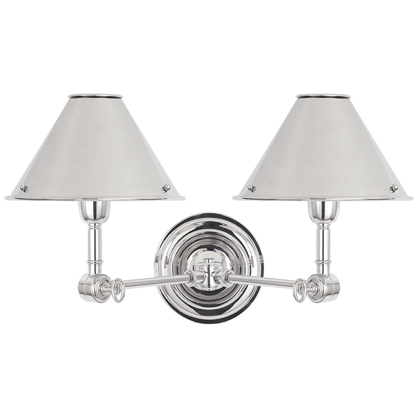 Anette Double Sconce in Polished Nickel