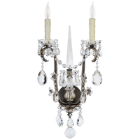 Alessandra Large Chandelier Sconce in Antiqued Gild with Crystal