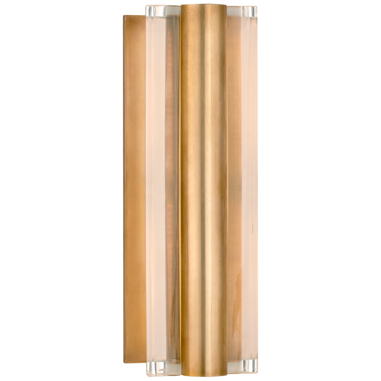 Daley Small Linear Sconce in Natural Brass with Crystal