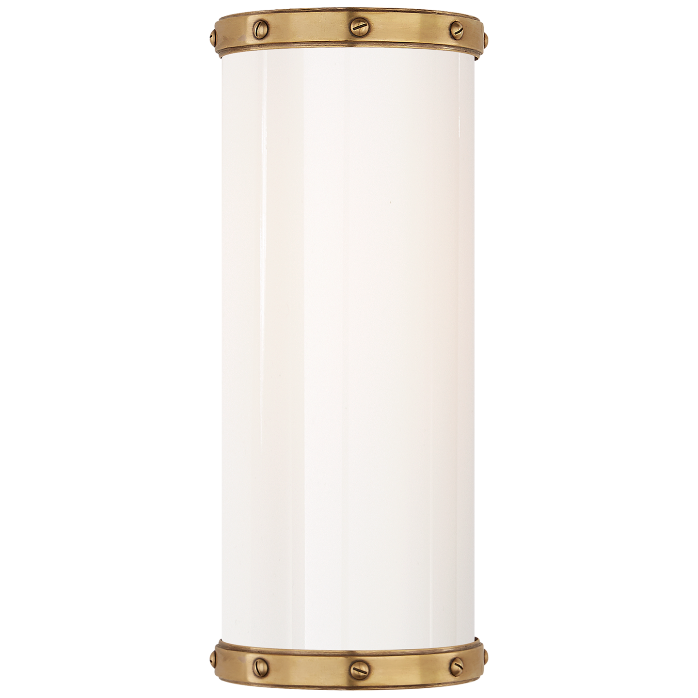 Bleeker Single Bath Sconce in Natural Brass with White Glass