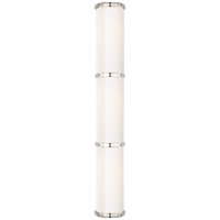 Bleeker Triple Bath Sconce in Polished Nickel with White Glass