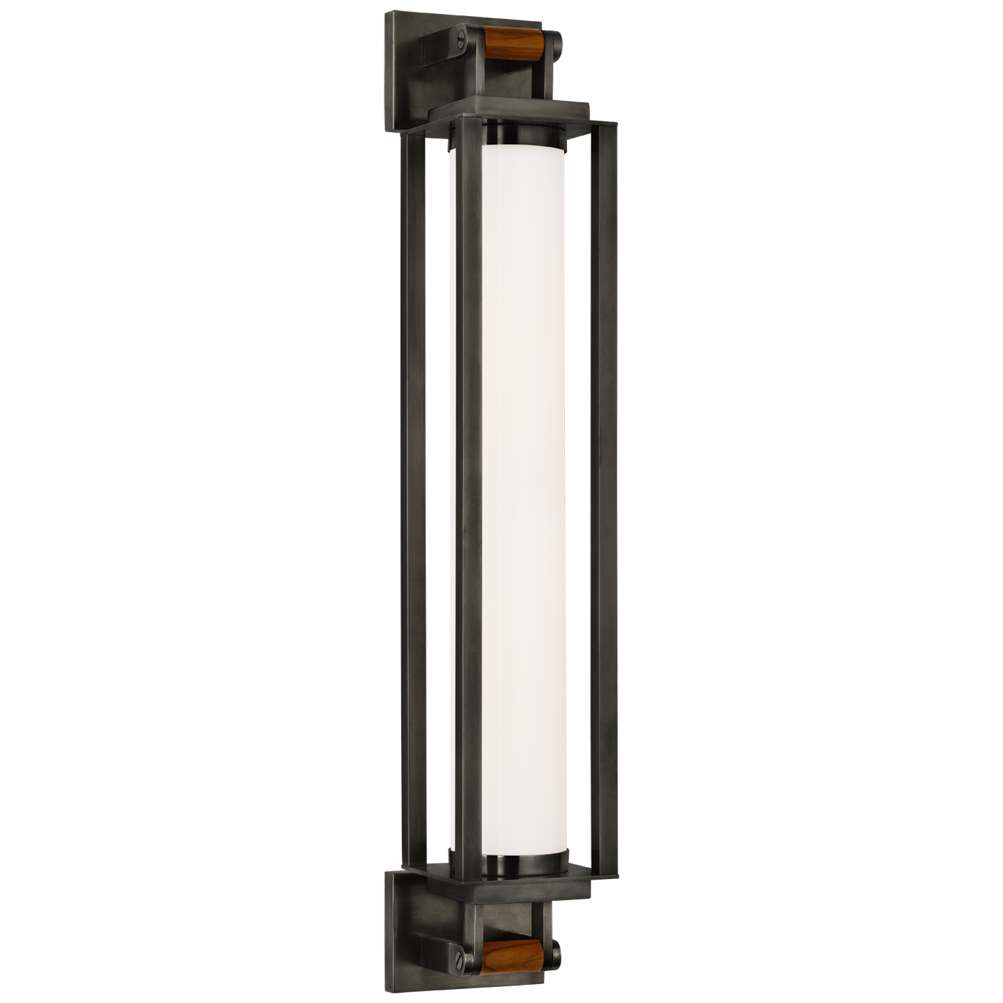 Northport 24" Linear Sconce in Bronze and Teak with White Glass Open Box