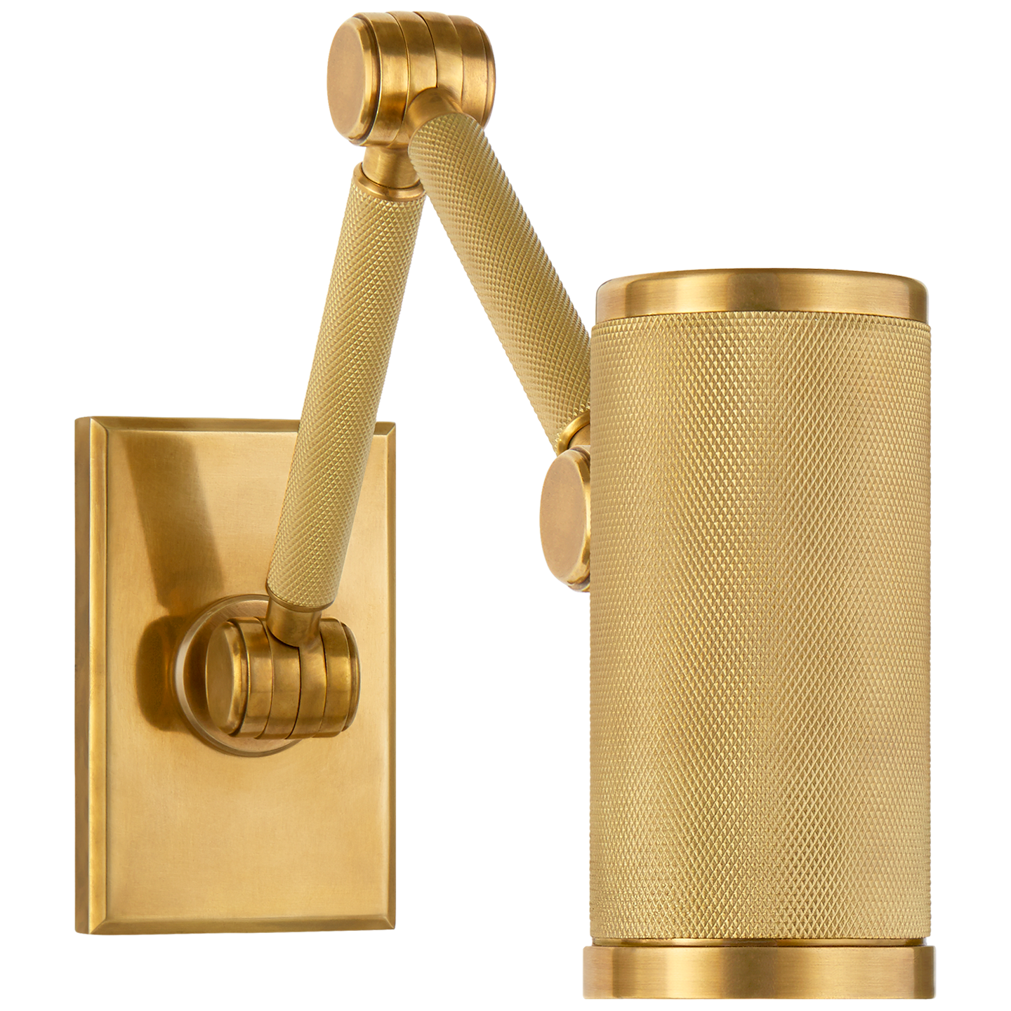 Barrett Mini Double Arm Bed Light in Natural Brass