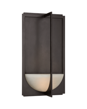 Michaela Large Sconce in Aged Iron and Alabaster