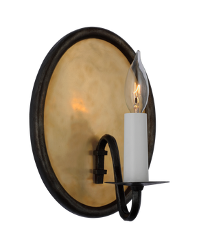 Ancram Small Single Sconce in Natural Brass and Aged Iron