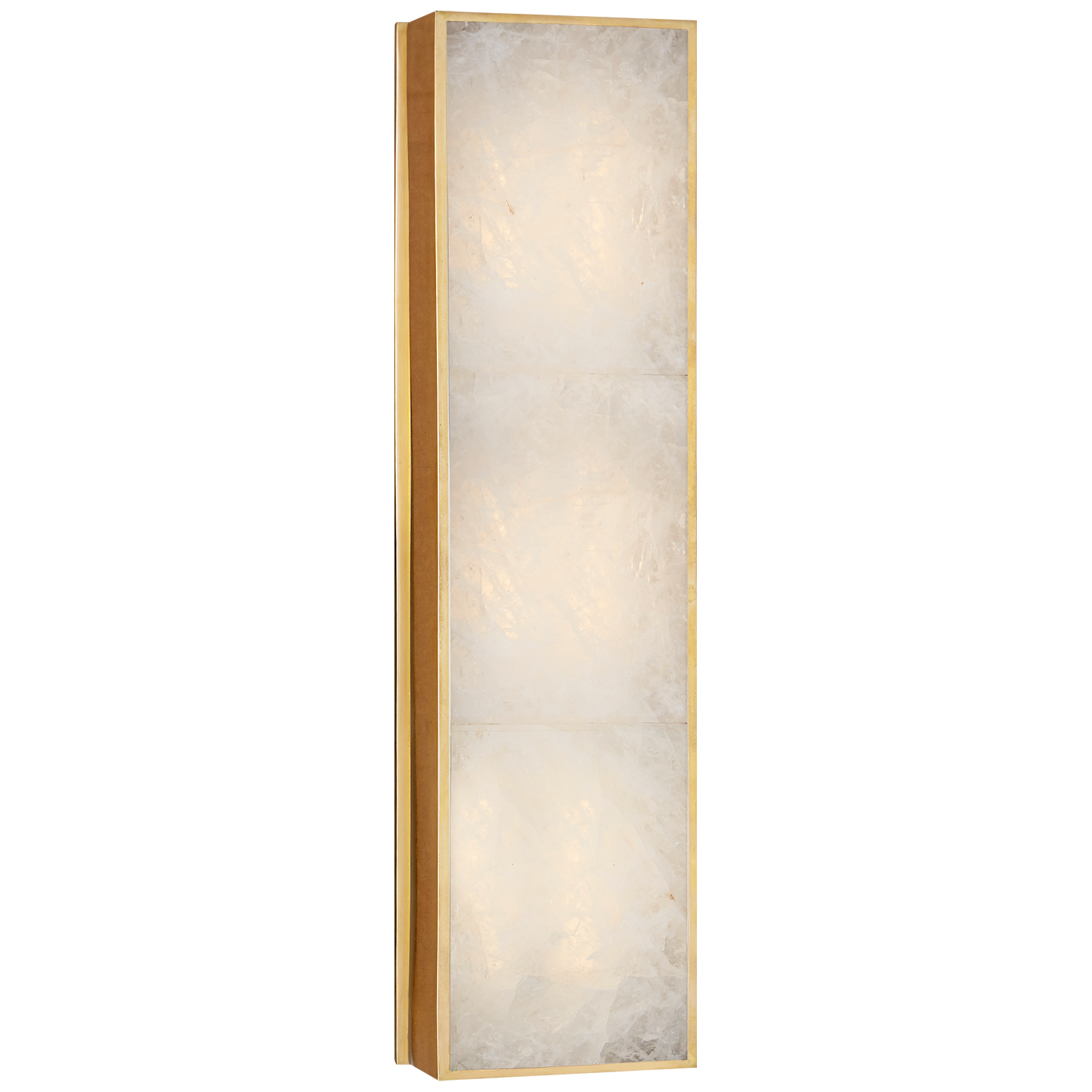 Ellis Medium Linear Sconce in Natural Brass and Natural Quartz