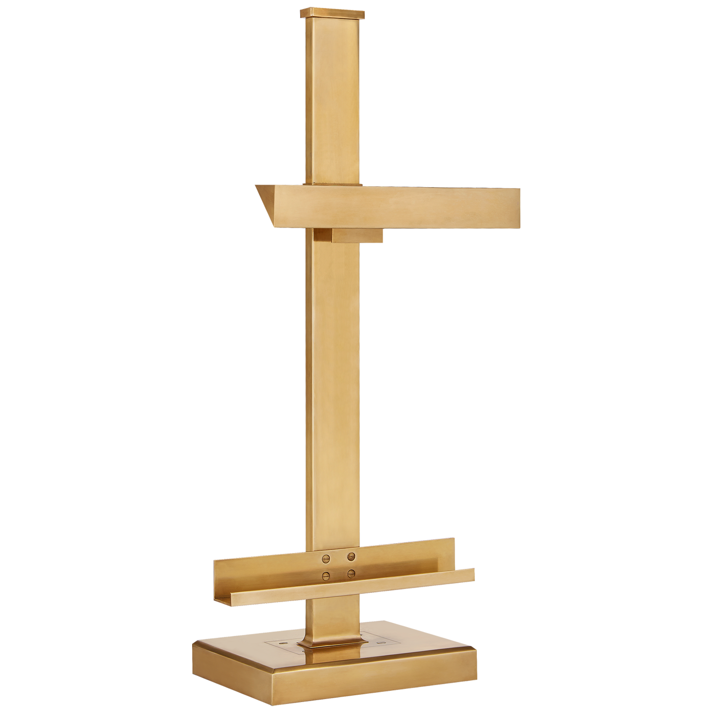 Langham Table Lamp in Natural Brass