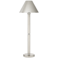 Barrett Knurled Buffet Lamp in Polished Nickel with Polished Nickel Shade